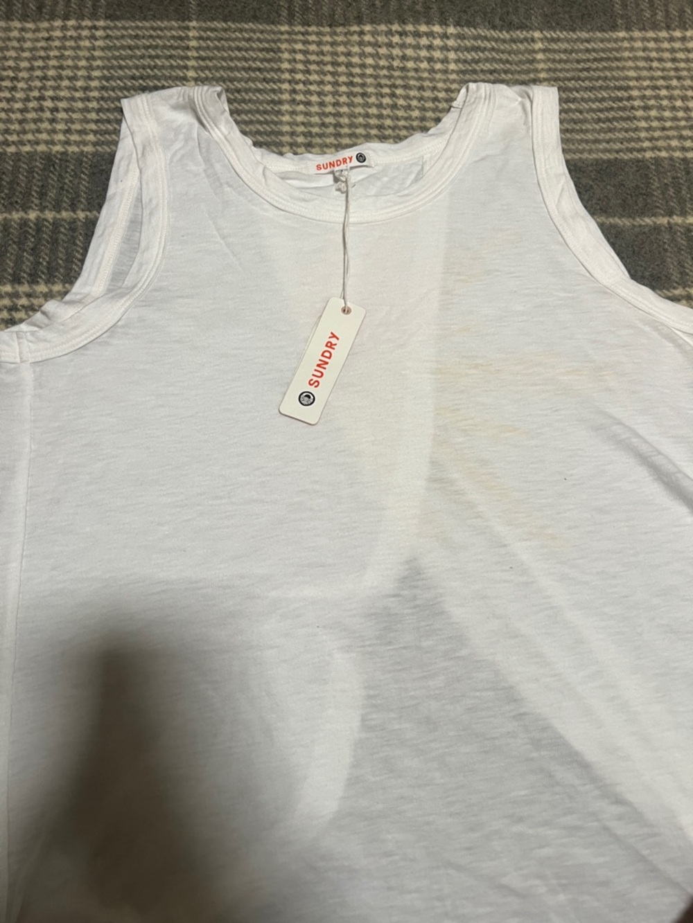 NWT Sundry Sun ☀️ open back white tank top - Picture 2 of 2